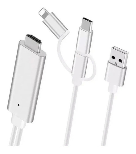 Adaptador Tipo C V8 Para iPhone A Hdmi Hdtv Tv Cable Ms