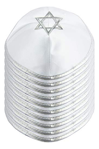 Kippah Satin 20 Cm Hq - Hombre Y Niño - Estrella De David -