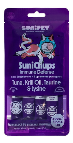 Imagen 1 de 1 de Snacks Para Gatos Sunichups Inmune Defense (atun)