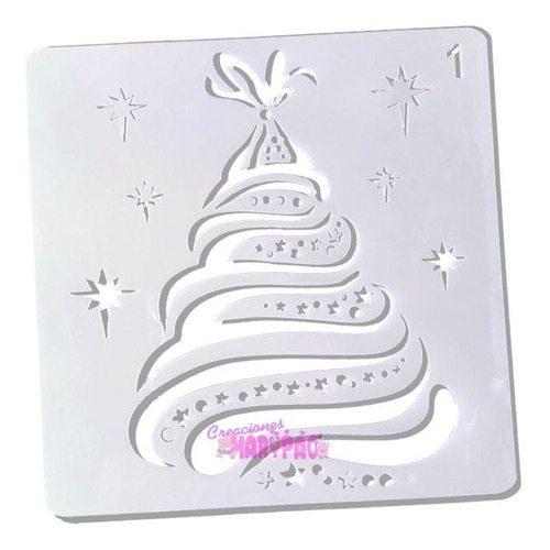 Stencil Para Pasteles Arbol De Navidad Pino 