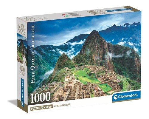 Rompecabezas Cumbres De Machu Picchu 1000 Pz Clementoni Italia Arte Inca Peru Con Poster