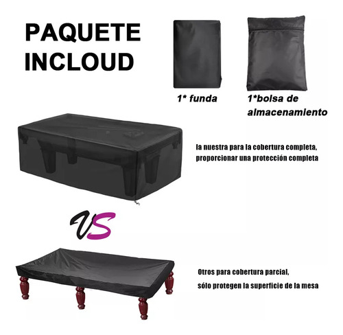 Funda De Mesa De Billar De Resistente Polvo Y Agua 8 Pies