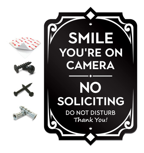 No Soliciting Señal Puerta - Seguridad Cartel Casa Hardware