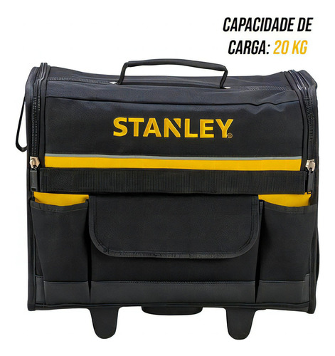 Bolsa para herramientas con mango telescópico y ruedas Stanley, color negro