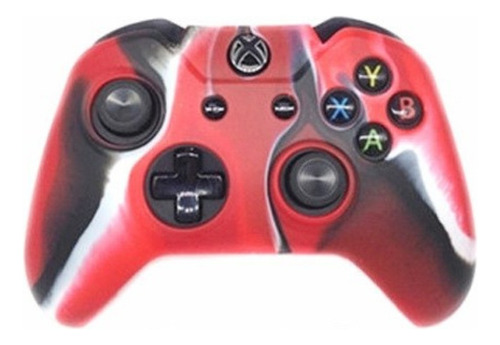 Funda Silicona + 2 Thumb Para Mando De Xbox Camuflado Rojo