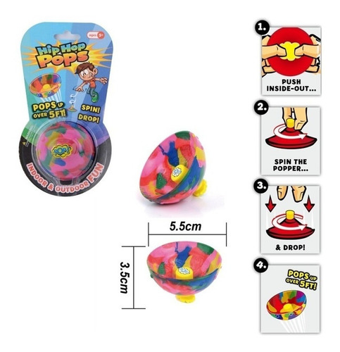 Brinquedo Spin Drop Hip Hop Pops Pula Pula Meia Taça Com Led Cor Color