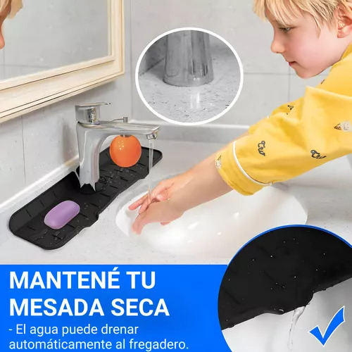 Kitx3 Cocina Organizador Protector Mesada Paño Acero Cepillo Negro Y Surtido