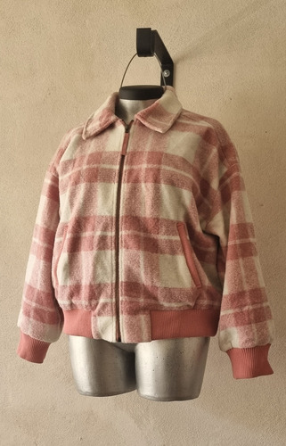 Chamarra Bomber Polar Abrigo A Cuadros Mujer Tall Extra Xxl