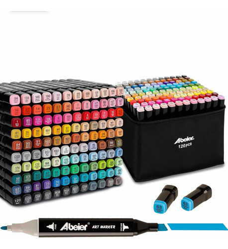 Set De Marcadores De Alcohol De 120 Colores, Marca Abeier