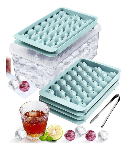 Cubo De Hielo Bandeja Ecomlab Esferas Circulares Cocteleria Color Azul