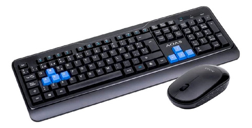 Combo Gamer Teclado Y Mouse Inalambrico Usb Consolas Ps4 Pc Color del mouse Negro Color del teclado Negro