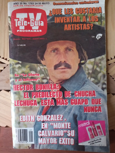 Hector Bonilla En Revista Teleguia Edith Gonzalez, Año 1986