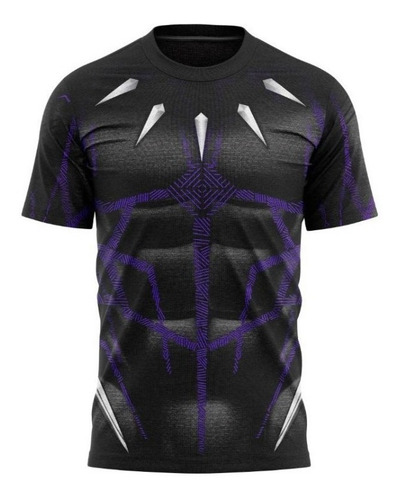 Imagem 1 de 7 de Camiseta Infantil - Traje Pantera Negra Dryfit - Tecido