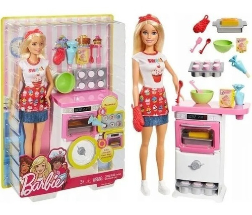 Muñeca Barbie Chef Pastelitos Set Juego Accesorios De Cocina