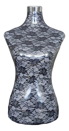 Torso Maniquí Dama Mujer Sin Base Modelo Encaje Negro