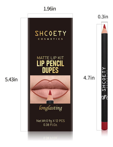 Set De Delineadores De Labios Mate De 12 Colores, Lápices La
