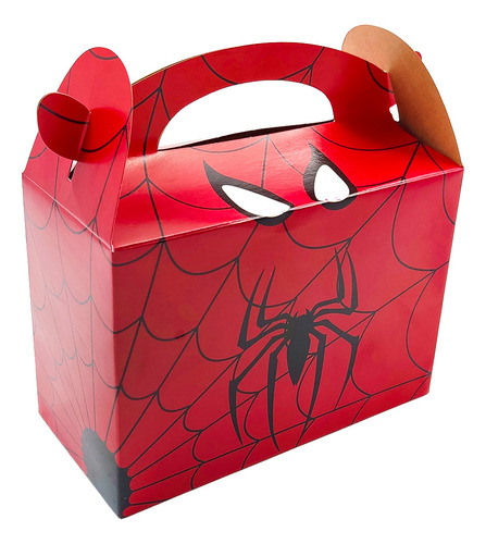 Caja Cajita Feliz Sorpresa X6 Unidades Spiderman Logo Niño