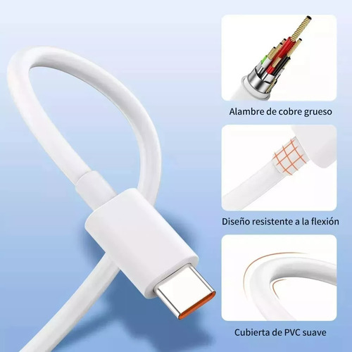 67w Turbo Cargador Con Cable Tipo C Para Xia Omi Carga Rápid