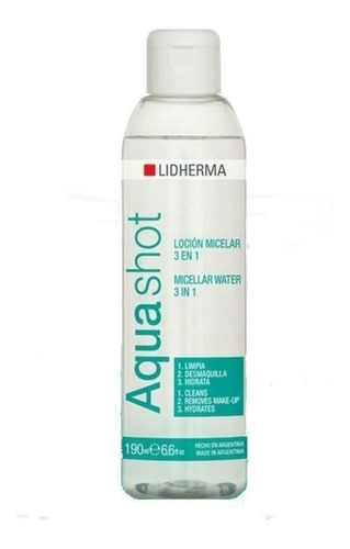 Lidherma Aquashot Loción Micelar Limpieza Facial Botella