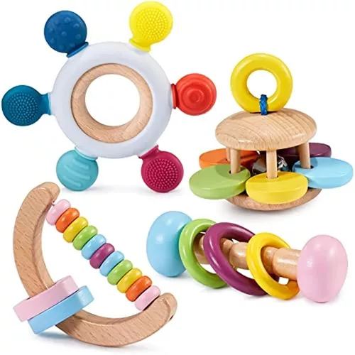 4 Piezas Montessori Juguetes Para Bebés 6-12 Meses Bebé D