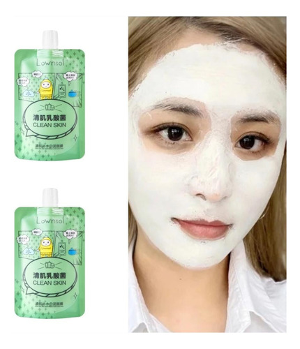 2 Pzs Mascarilla Facial Barro Blanco Astringente Aclarante