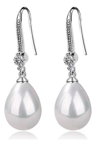 Aretes Perla Para Mujer Elegantes Pendientes Colgantes