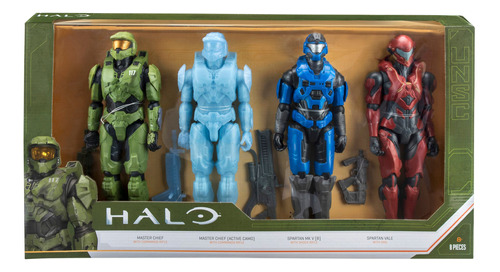 Set De 4 Figuras De 12'' Spartan Master Chief Halo,