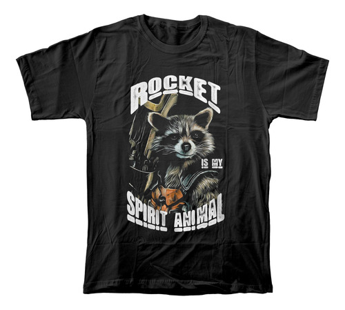Camiseta Algodón Adulto De Rocket Raccoon Guardianes Galaxia