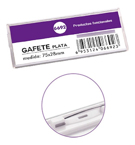 Gafete Intercambiable Aluminio Plata  Broche Alfiler 25pzas