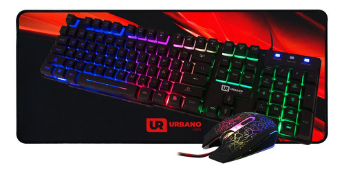 Pack Gamer Urbano Teclado + Mouse 6 Btn+ Mouse Pad Xl