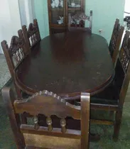 Comprar Juego De Comedor En Madera Tallada Y Suela, 6 Puestos