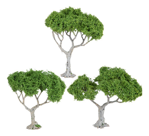 3 Árboles En Miniatura Con Diseño De Árbol De Hoja Ancha