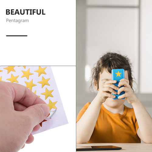 Navidad Pegatina Con Forma De Estrella Dorada Para Niños,