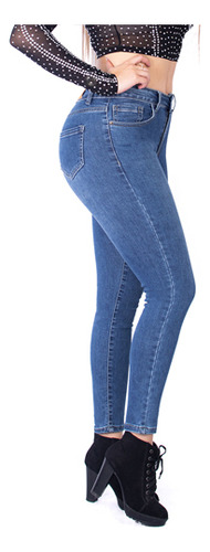 Pantalon Mezclilla Dama Mujer Stretch Push Up Pretina X058