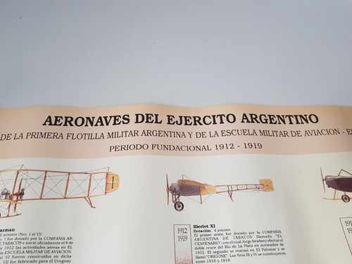 Imagen 3 de 6 de Poster Aviones Antiguos Ejército Arg Flotilla Mag 57302
