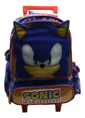 Mochila Escolar Sonic 16 Pulgadas Con Carrito Cresko So325