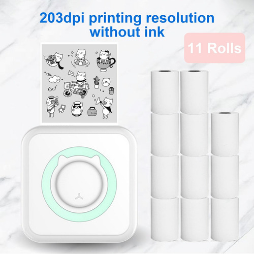 Impresora Térmica Bluetooth Pequeña + 10 Rollos De Papel