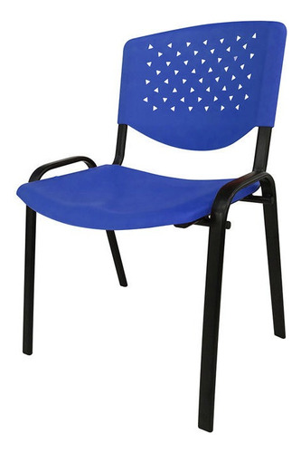 Silla Económica Plástica Apilable Campbell X4 Estructura De La Silla Azul