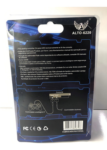 Controle Playstation 2 Analógico Dualshock Ps2 Alto-6220 Cor Preto
