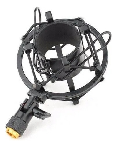 Shockmount Metálico Para Microfone Condensador Anti Vibração Cor Preto