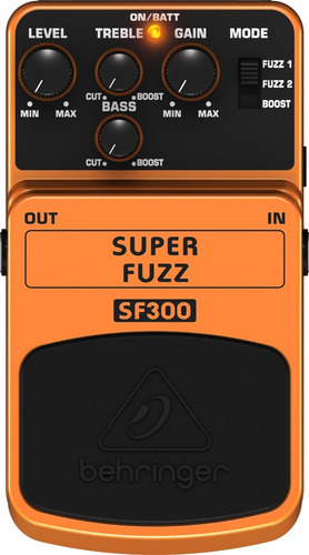 Pedal de efeito Behringer Super Fuzz SF300 laranja
