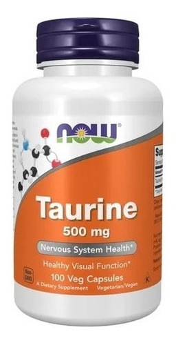 Taurina 500 Mg 100 Capsulas Marca Now. Agronewen