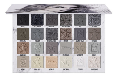 Paleta Sombras Jeffree Star Cremated Gris 24 Tonos Gris