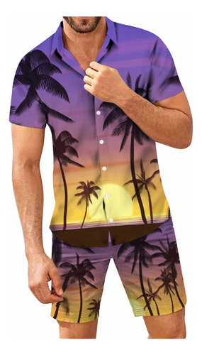 Conjunto De Traje De Playa Hawaiano U229 Para Hombre, Conjun