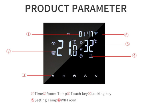 Termostato De Calefacción Inteligente, Controlador De Temper