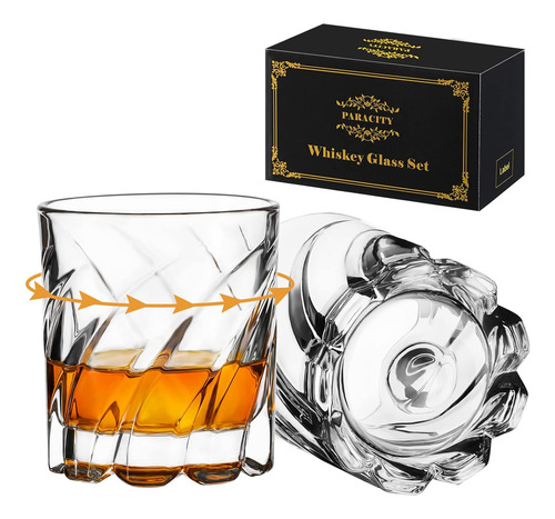 Paracity Juego De 2 Vasos Giratorios Para Whisky...