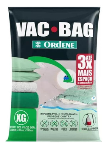 Saco Plastico Vac Bag Extra Grande 80x100cm