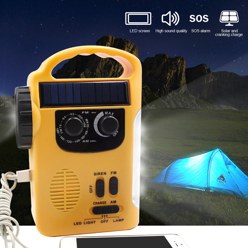 ; Radio De Mano Con Energía Solar De Uso Múltiple, Linterna