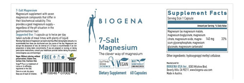 Biogena 7-salt Magnesium - Suplemento De Magnesio Como Compl