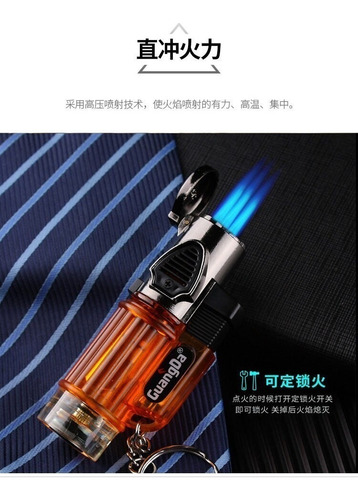 Soplete Encendedor Mini Gas Butano Recargable 3 Llamas Flame